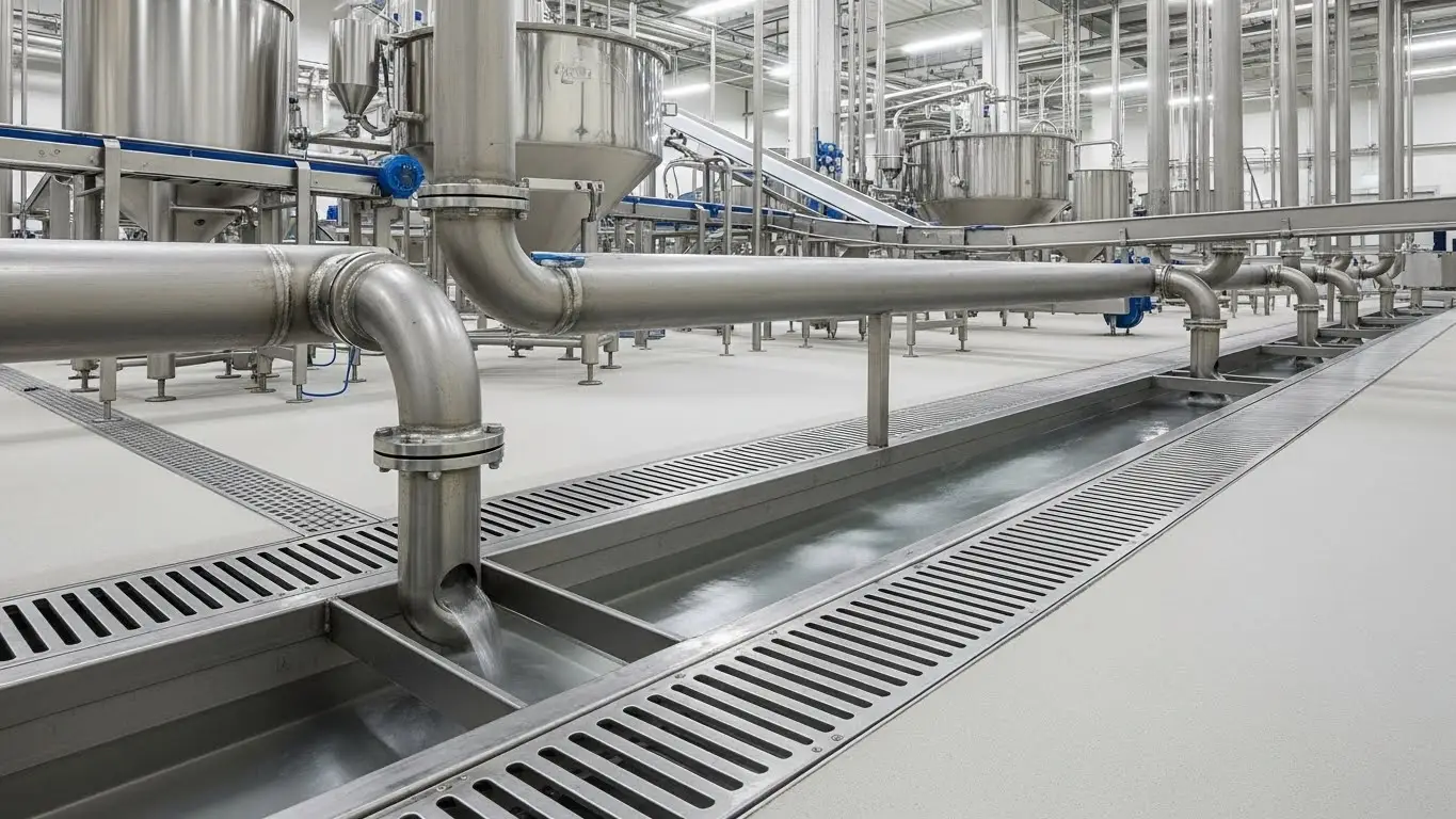food and beverage factory drain system
