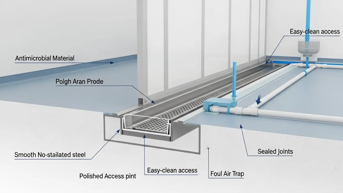 hygienic drainage for healthcare facilities